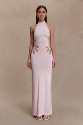 Brock Knit Halter Maxi Dress - Baby Pink