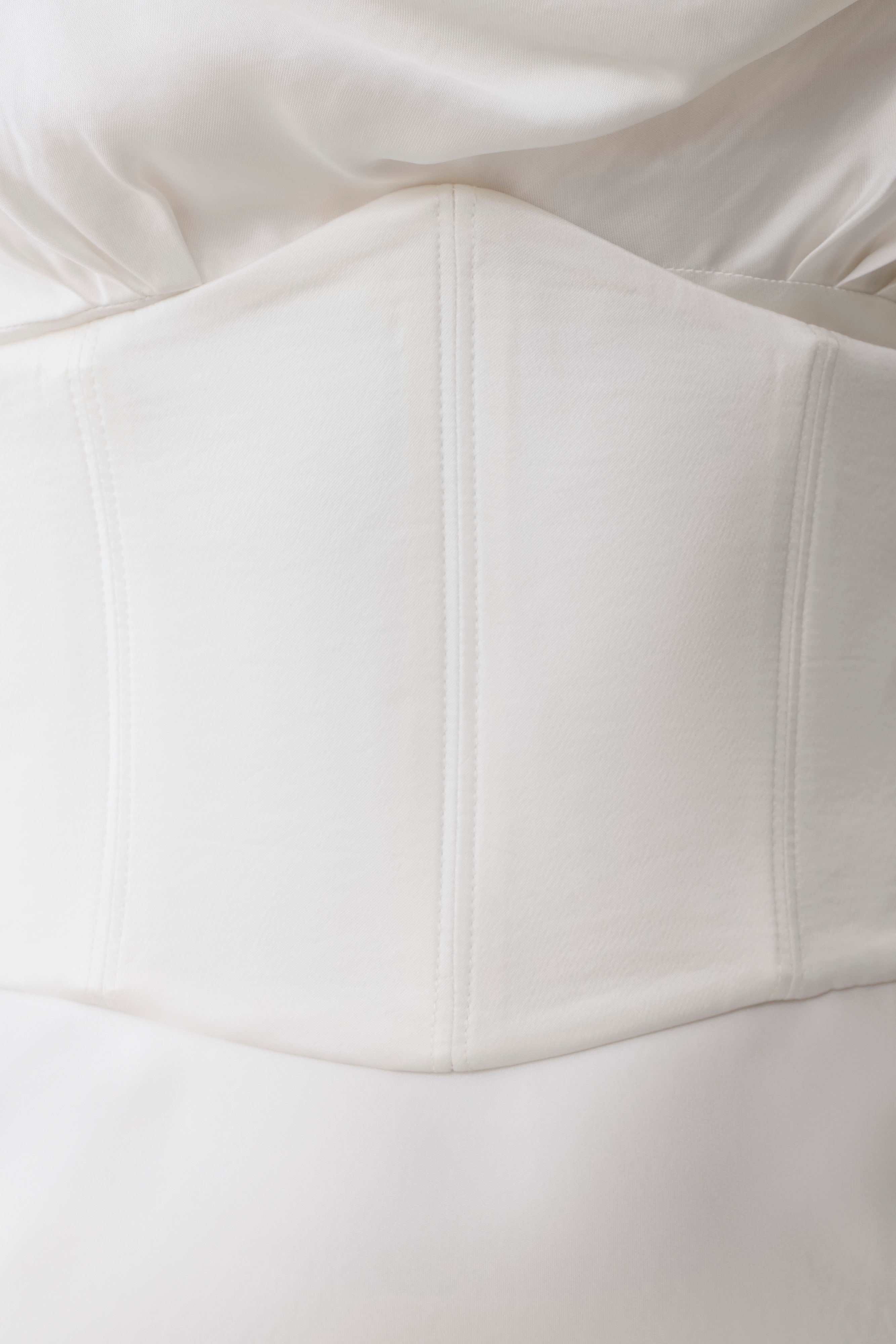 Seraphine Corset Satin Maxi Dress - Ivory