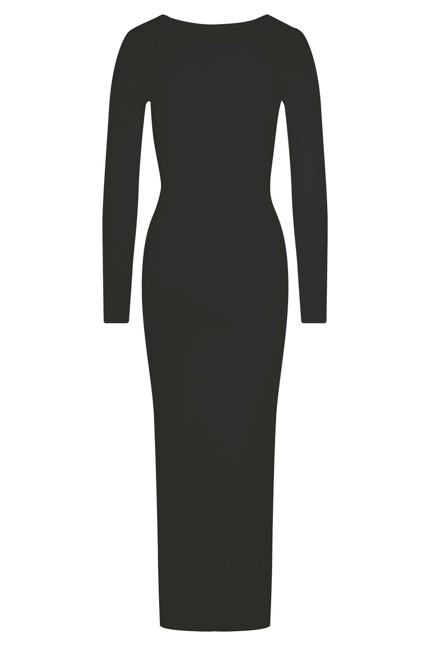 Culver Draped Twist Knit Midi Dress - Black
